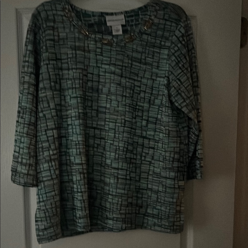 Green Patterned Women's Top